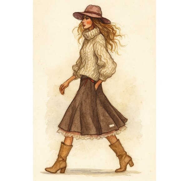 Odd Molly Overlap Lace Trim Midi Skirt Bohemian Size: Odd Molly Size 3 = US 12 L - Picture 2 of 16